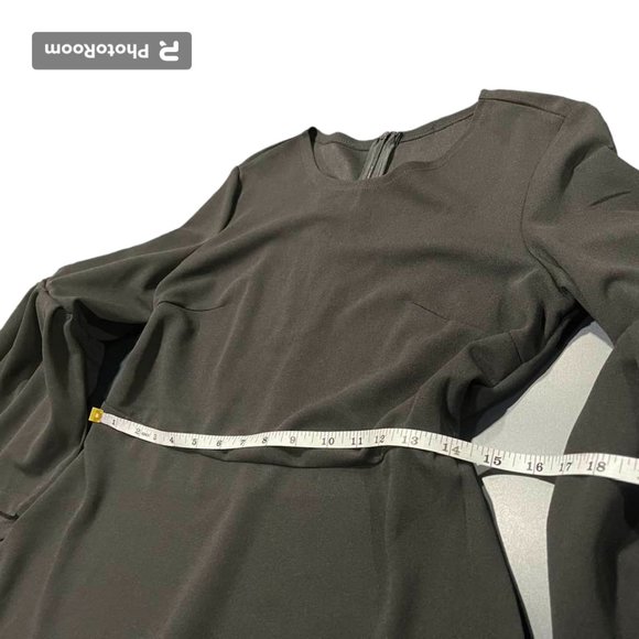 Flattering A-line Midi Little Black Dress with Flouncy Sleeves - Picture 10 of 16